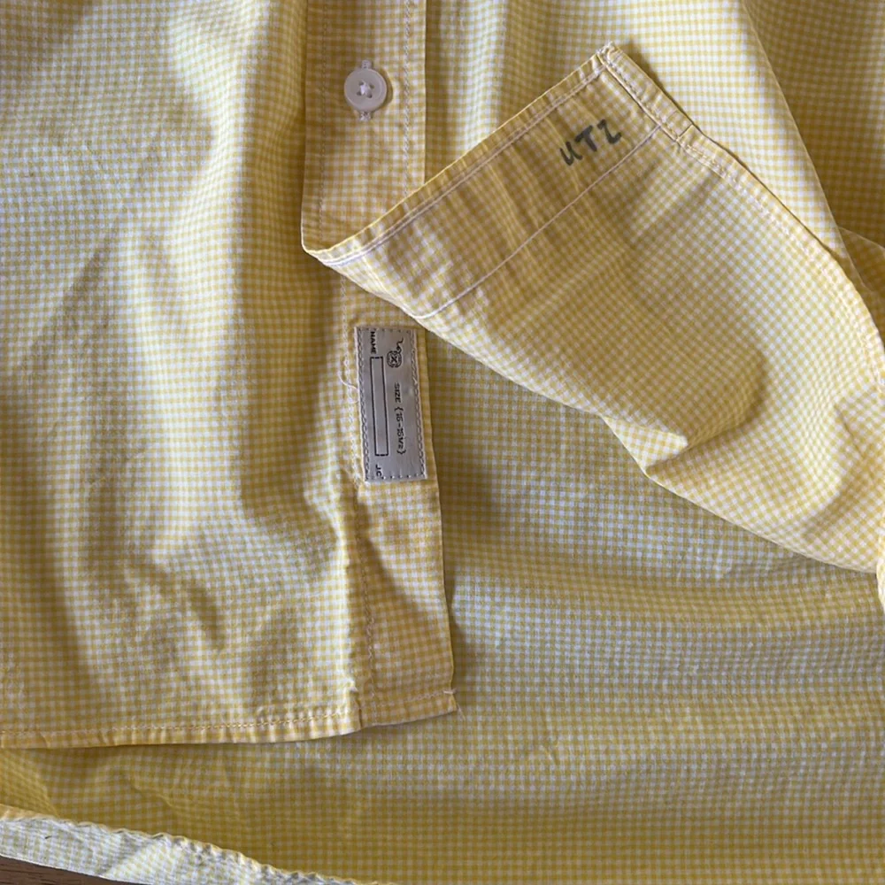Men’s j.Crew, dress shirt, yellow and white, size large, neck 16-16.5